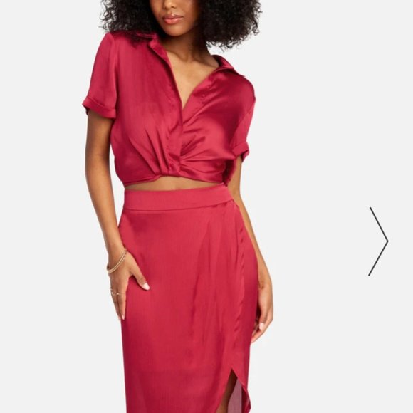 Yoryu Johnny Collar Cross Front Blouse - Picture 3 of 4